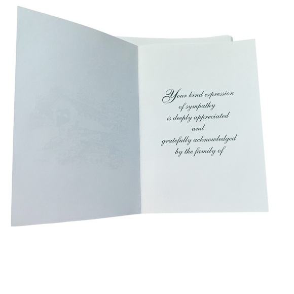 37 Covered Bridge Funeral Bereavement Thank You Cards & Envelopes - Picture 5 of 9